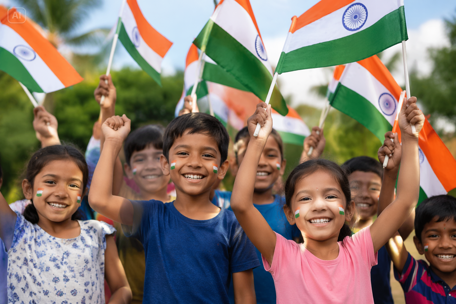 ai children day photo background