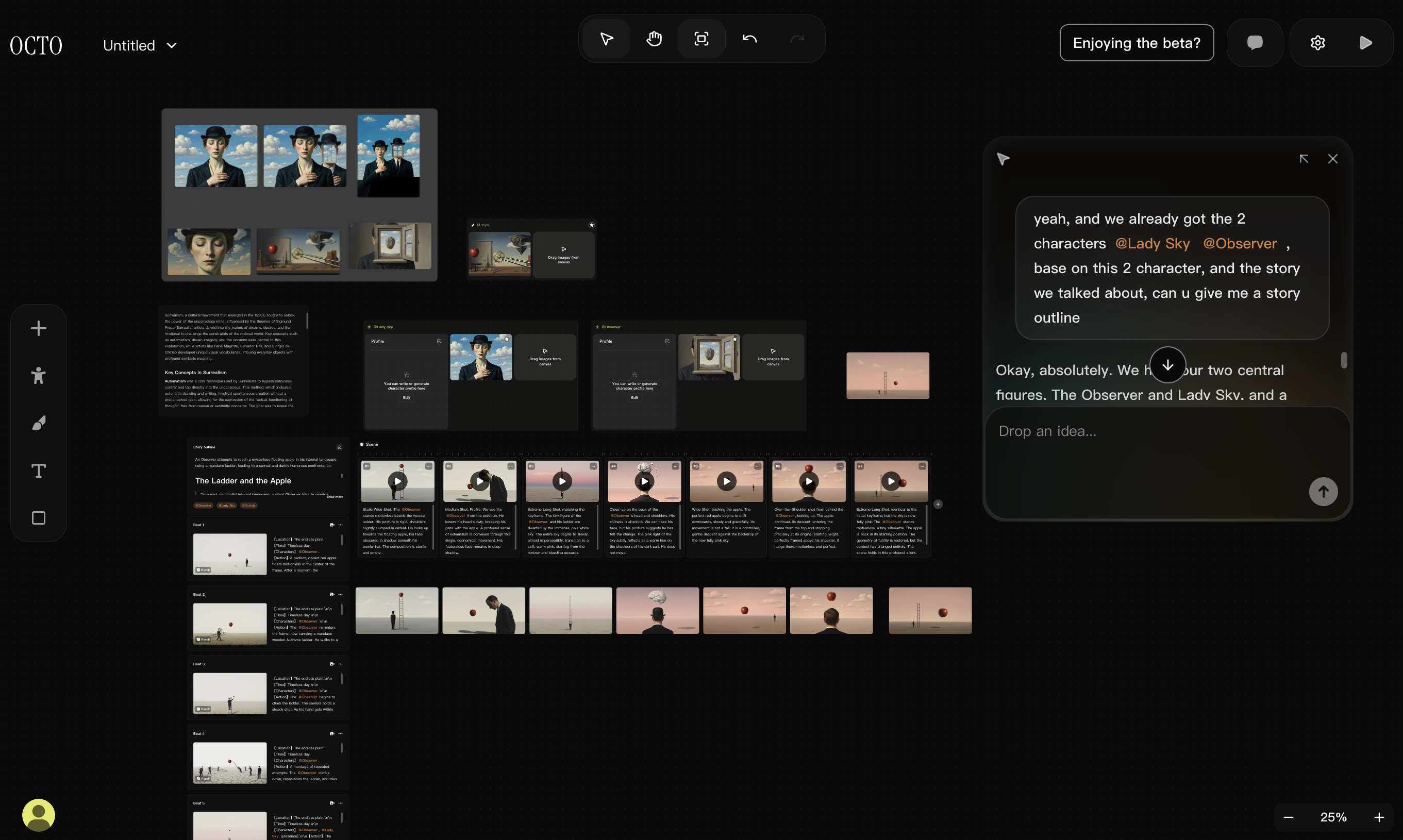 AI storyboarding and scene planning
