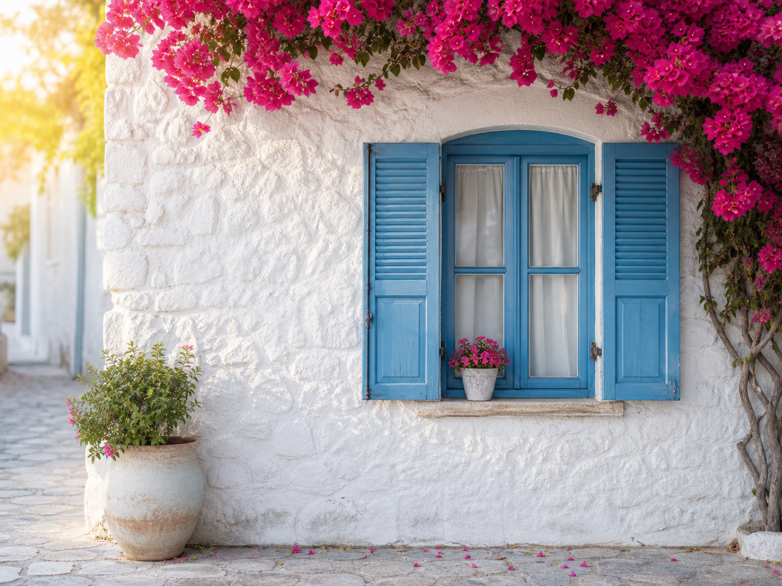 Mediterrane Blumenwand