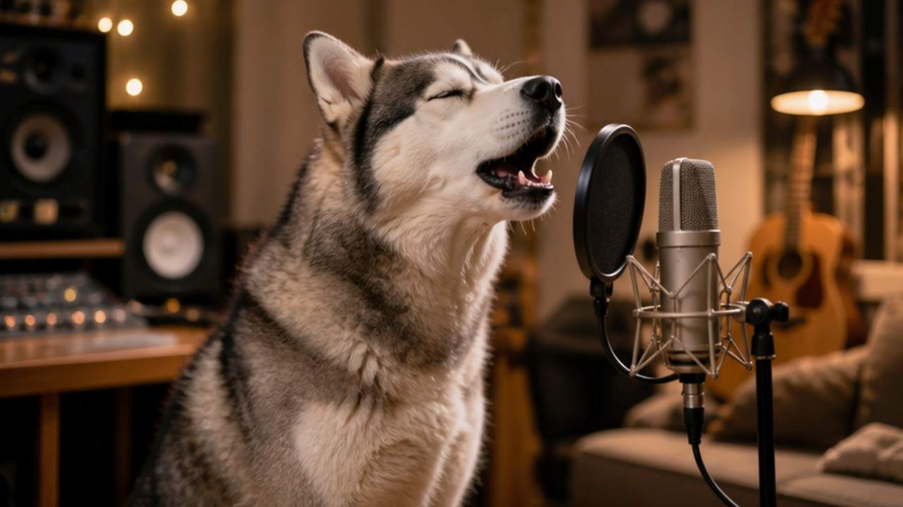 dog singing AI prompt result 3