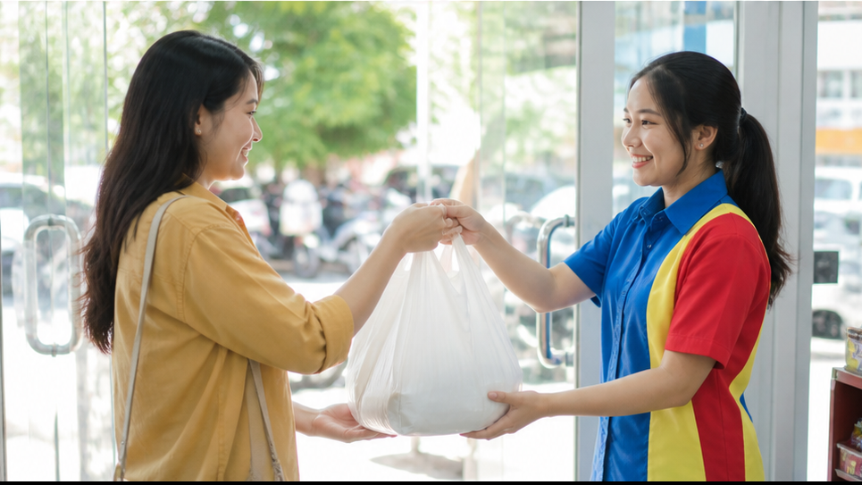 Indomaret Cashier Video — Friendly Handoff
