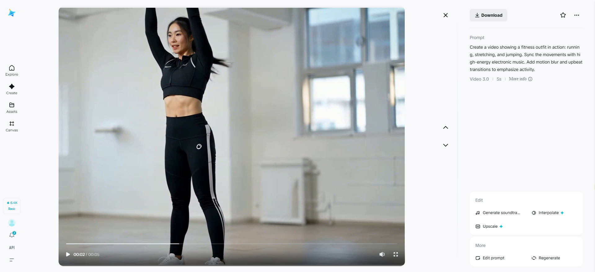 Fitness action synced with high-energy beats