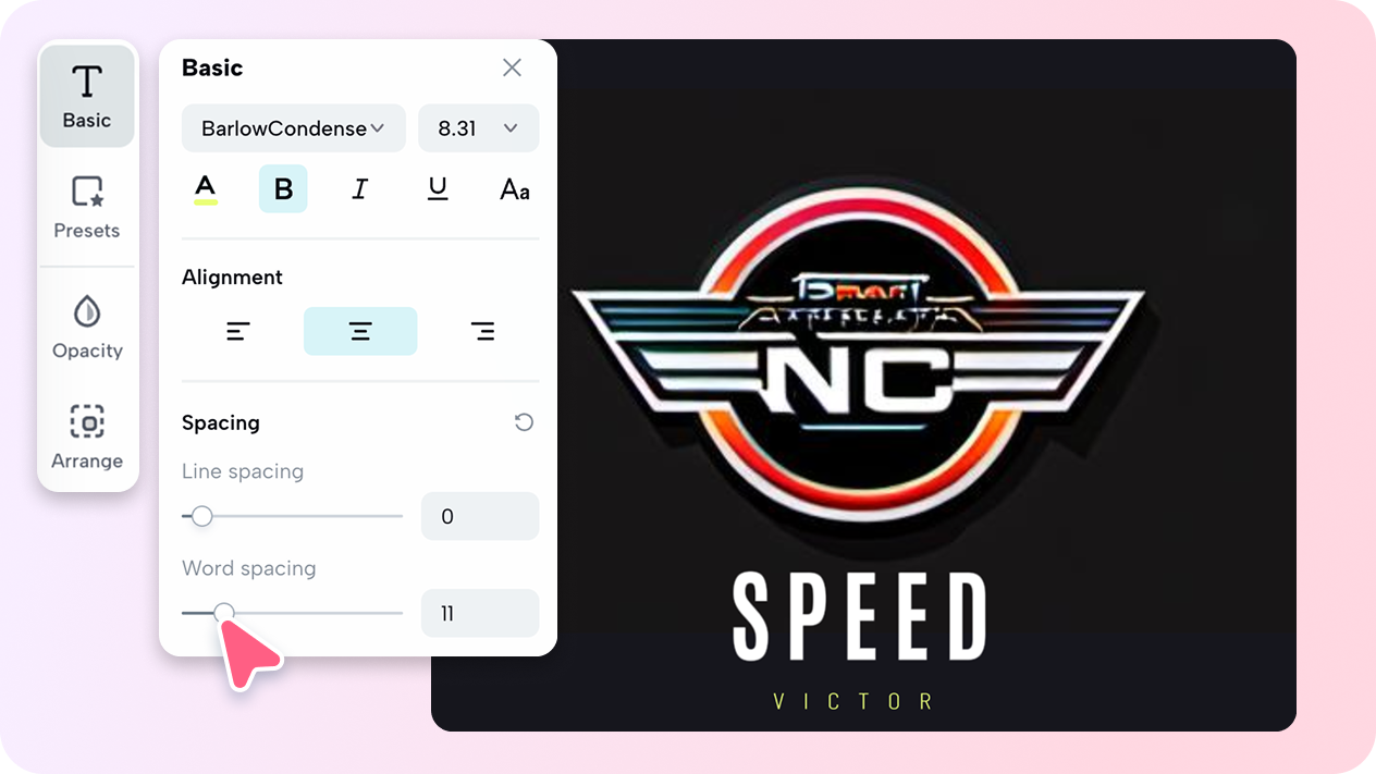 Personalized car logo with powerful editing tools