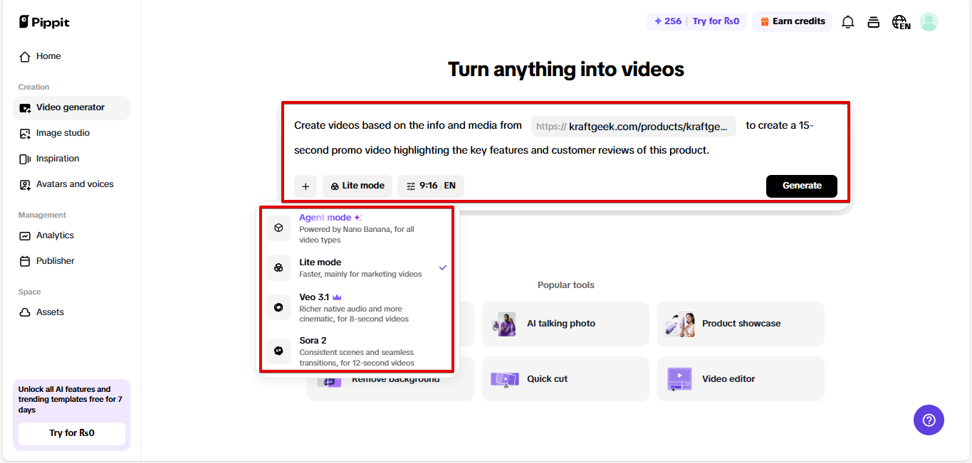 Generating video
