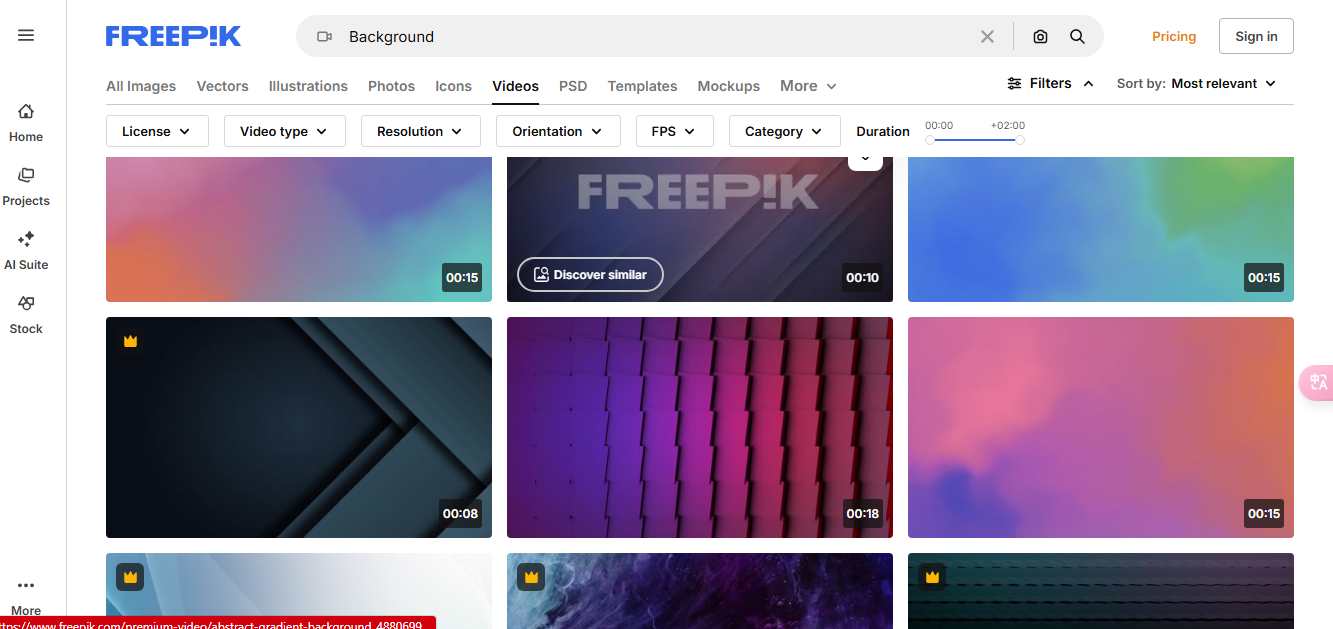 Videos de fondo en Freepik