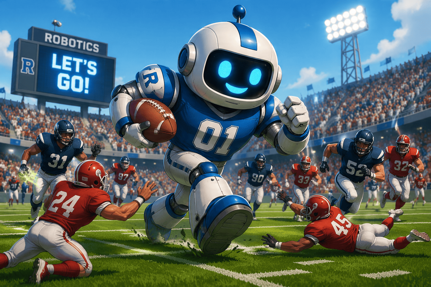 Cartoon robot mascot