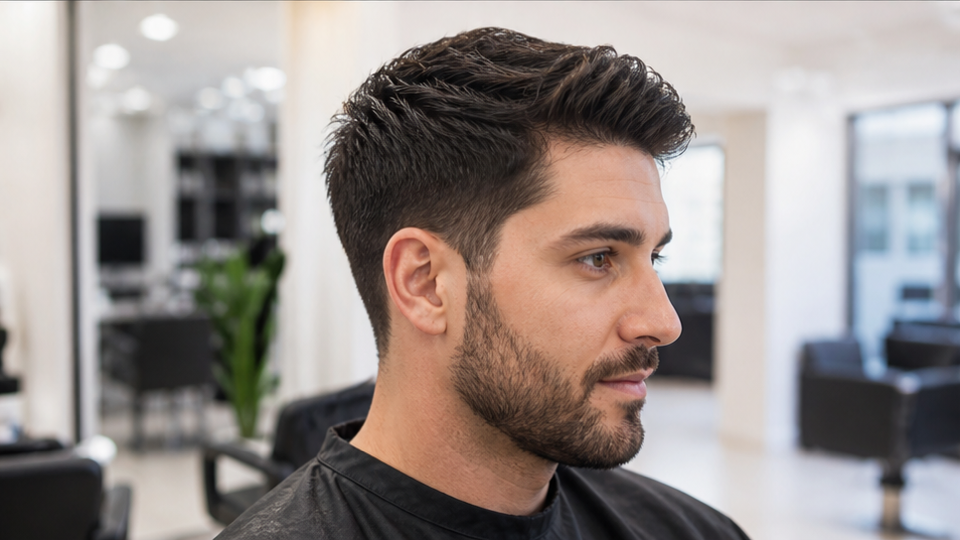 Saloon Promo Video prompt example 3 - Happy Client Reveal In A Bright Salon Mirror
