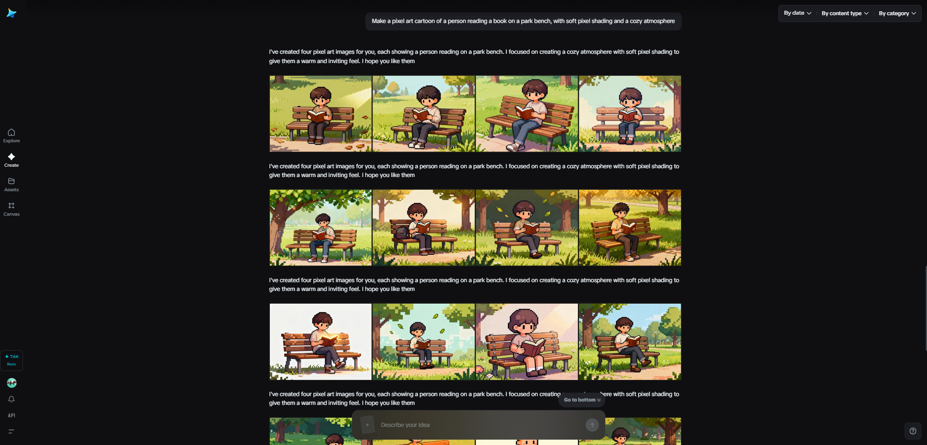 Group-image generation feature of Dreamina