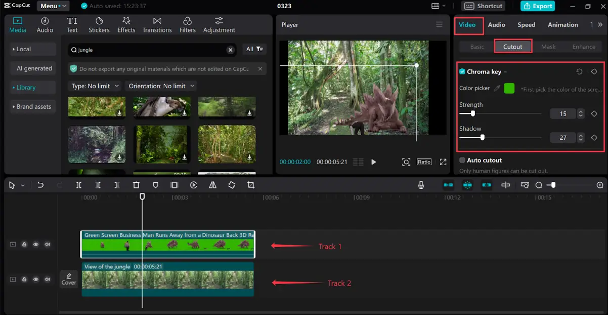 Apply chroma key effect