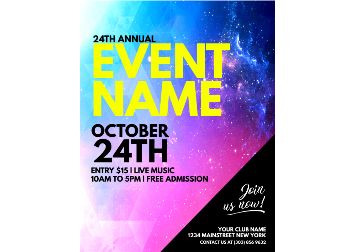 Large readable event poster