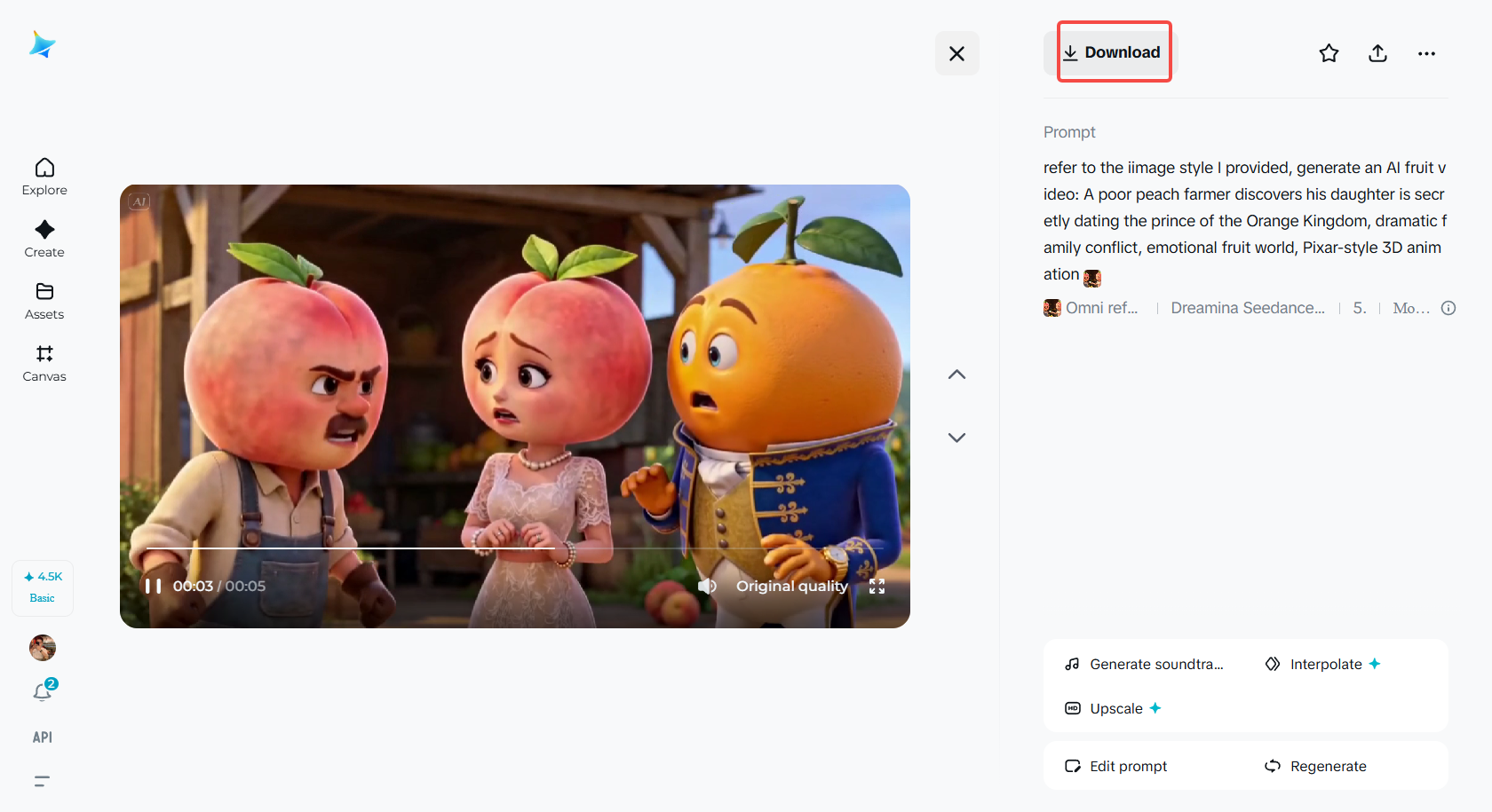 Descărcați videoclipul cu fructe AI