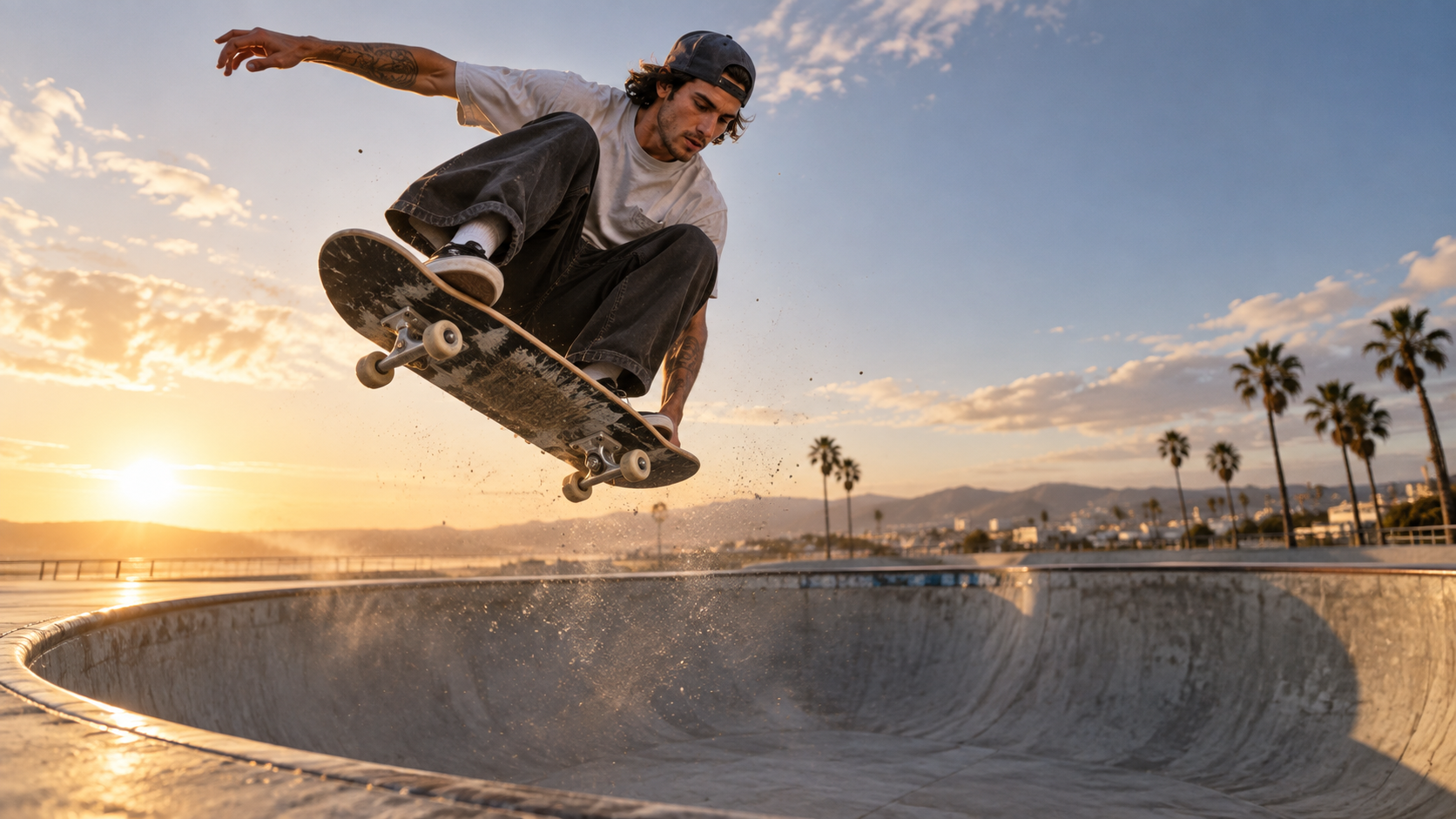 AI bullet time effect: Skateboard Air Freeze