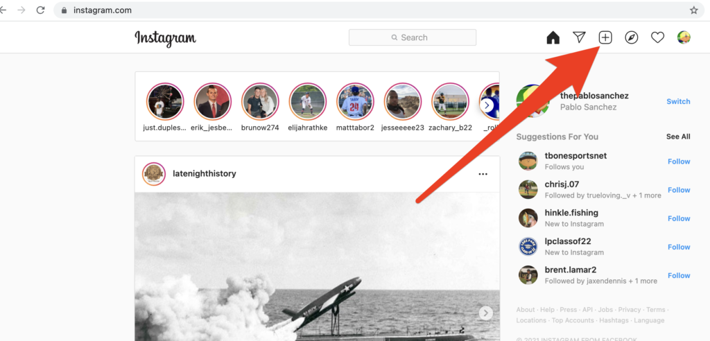 Showing how to post Insta Reels from a desktop
