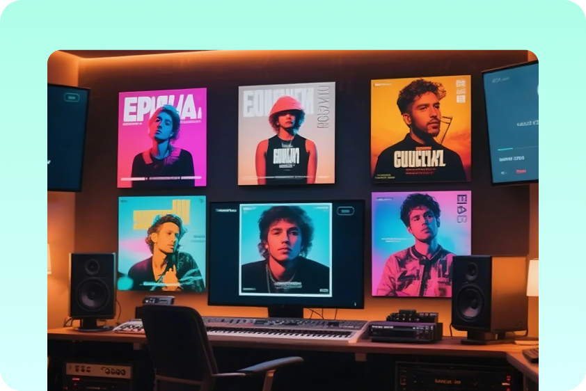 Present the song with visuals using the CapCut album cover maker