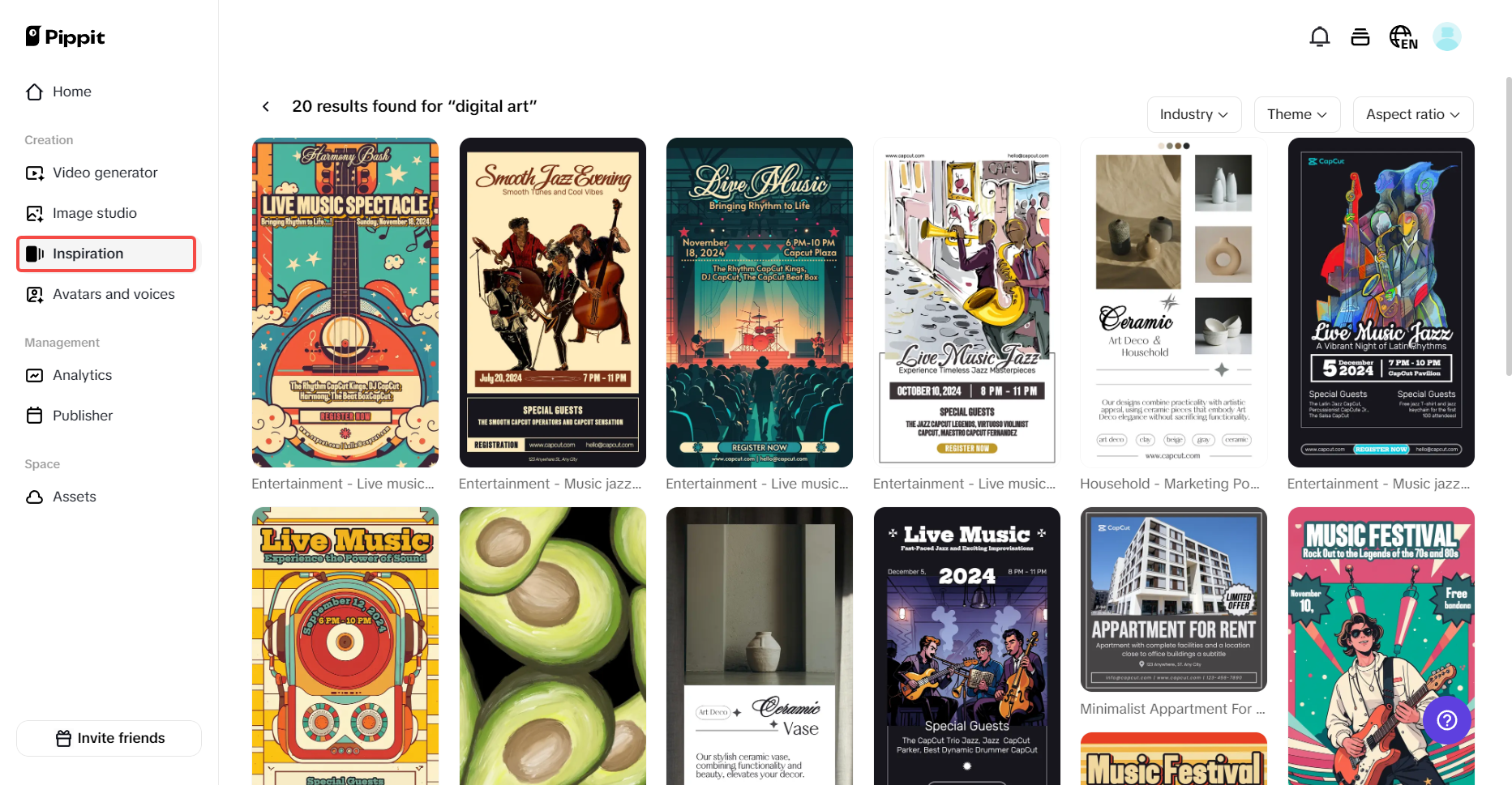 Digital art templates