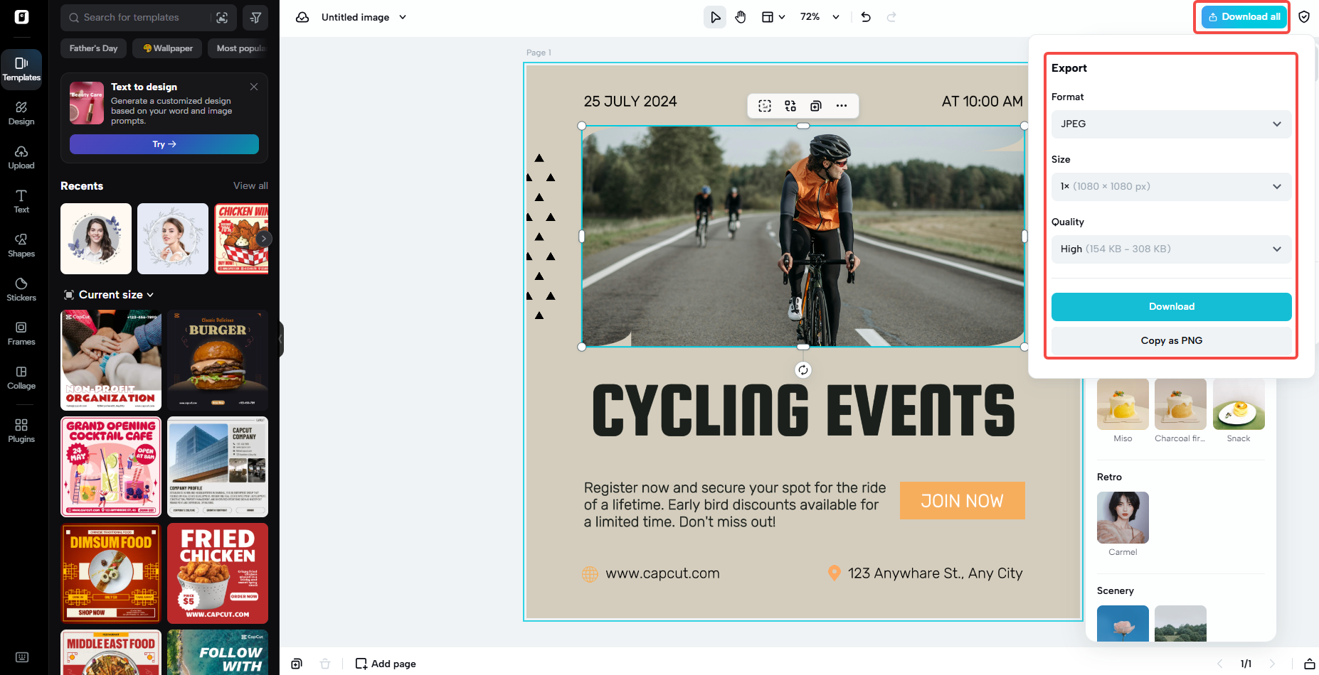 Export and share