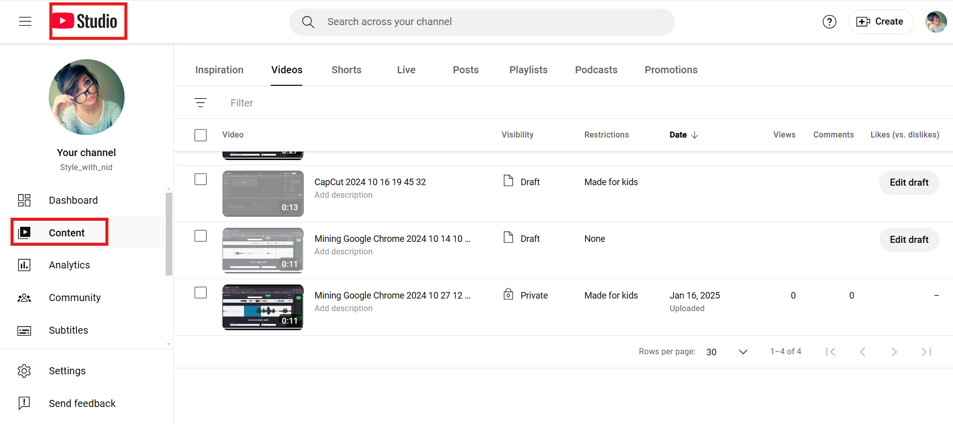 open YT studio