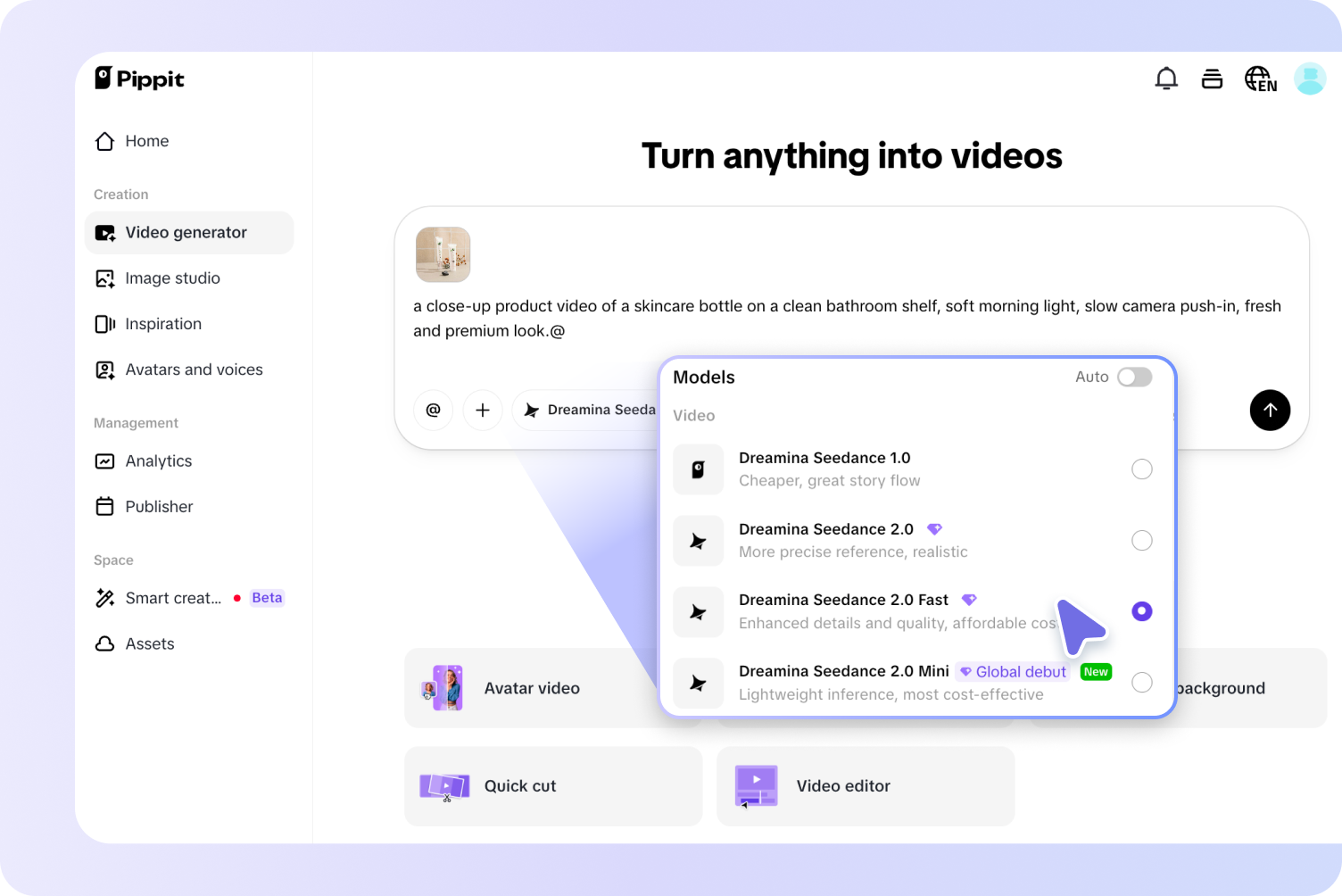 Passo 1: Abra o gerador de vídeos