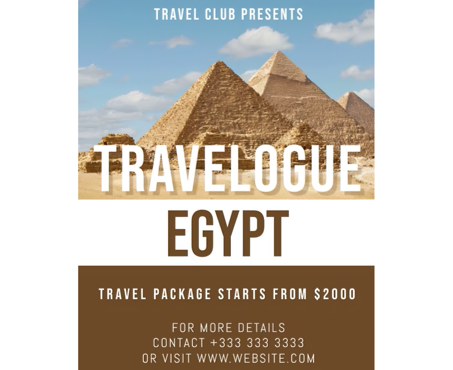 Travelogue Egypt flyer