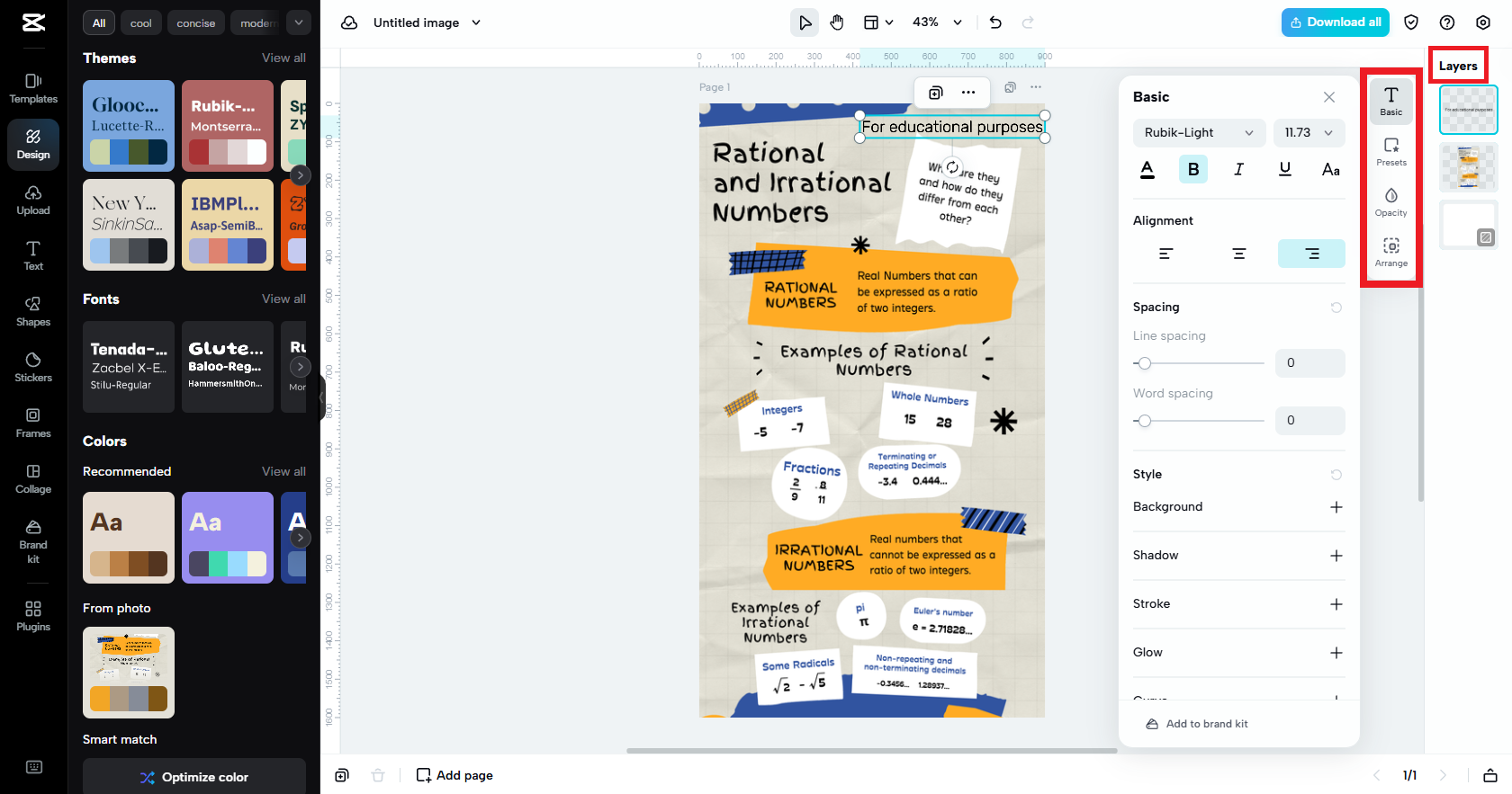 Adjust certain elements of the image