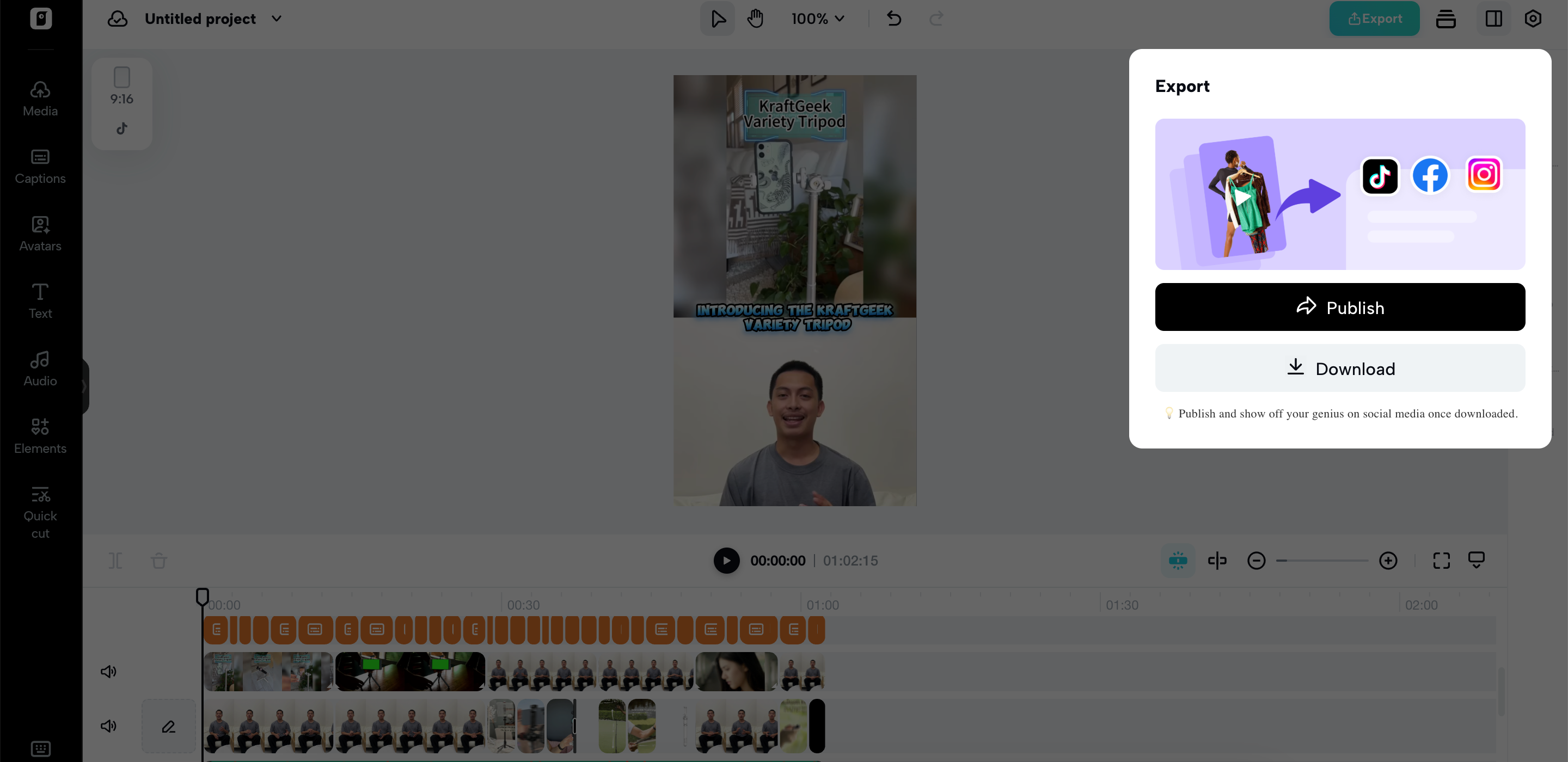 Export and share your video
