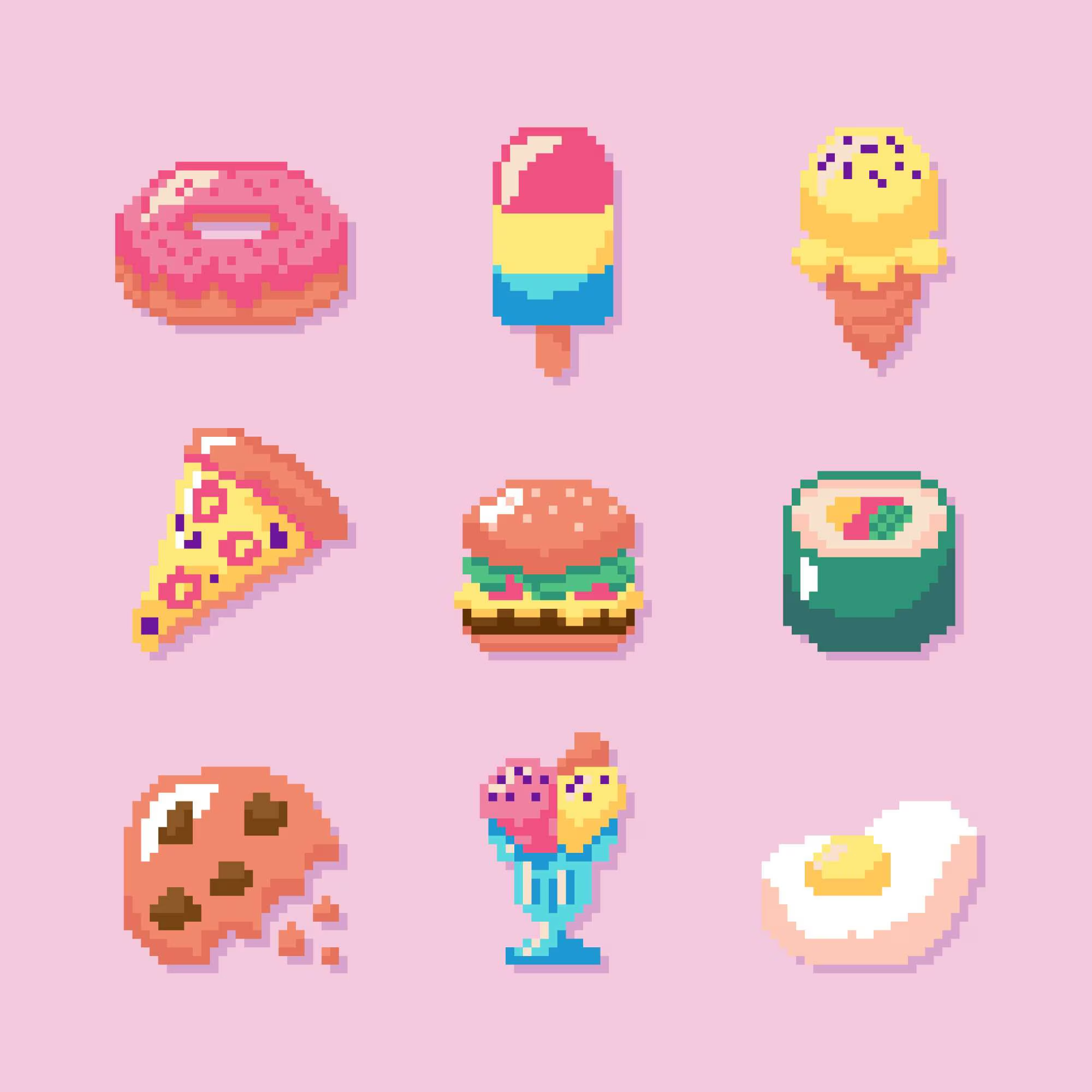 Cute and pastel styles pixelated background
