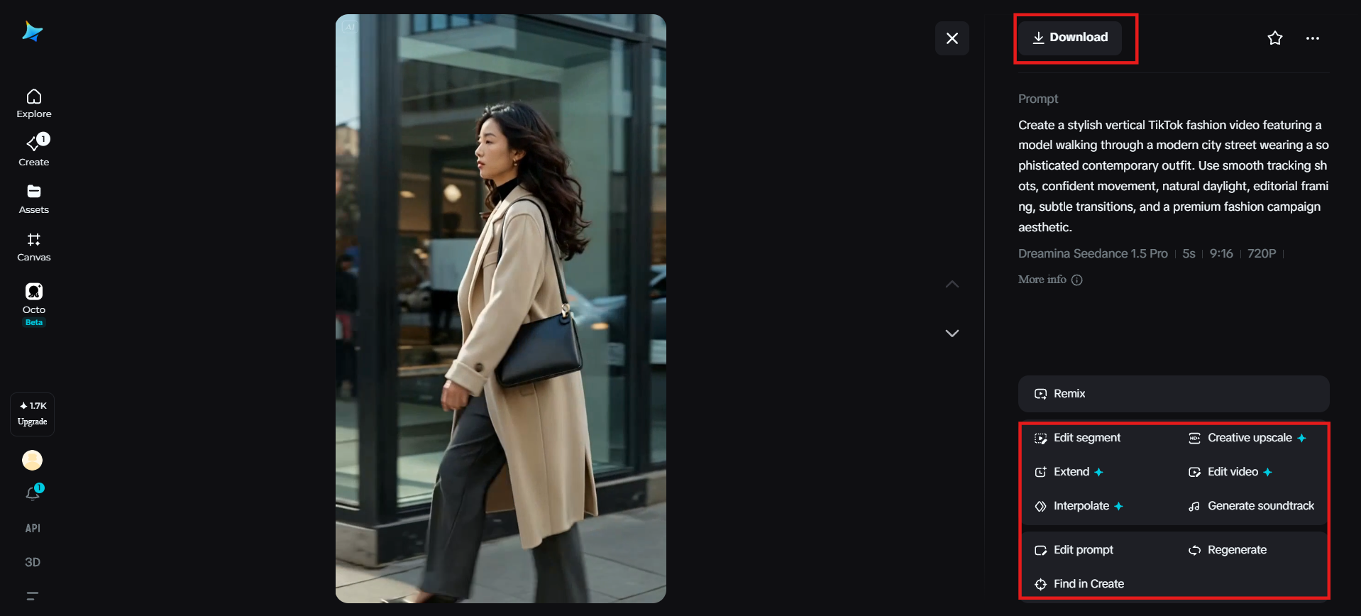 Preview, refine and download video