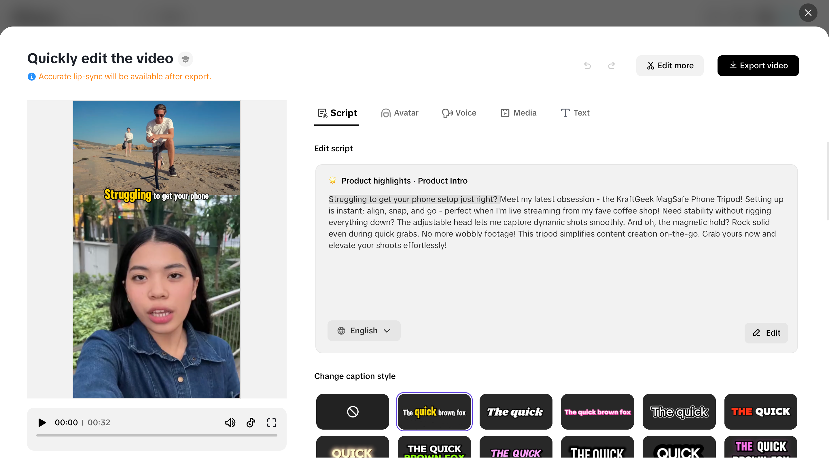 Edit and refine your video
