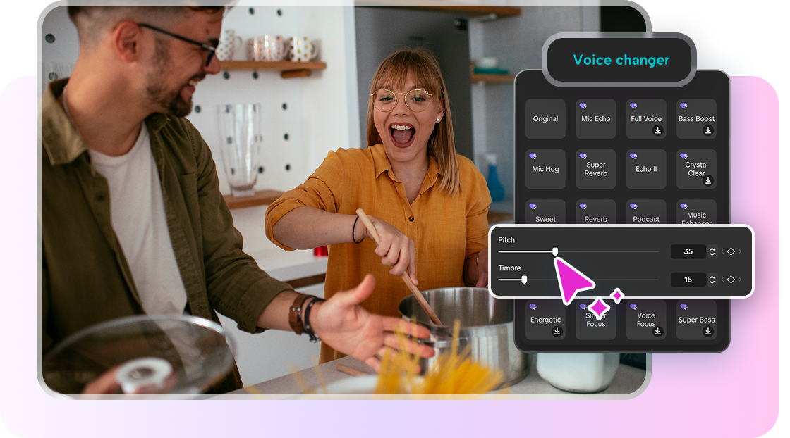 Customize the girl's voice using different audio tools