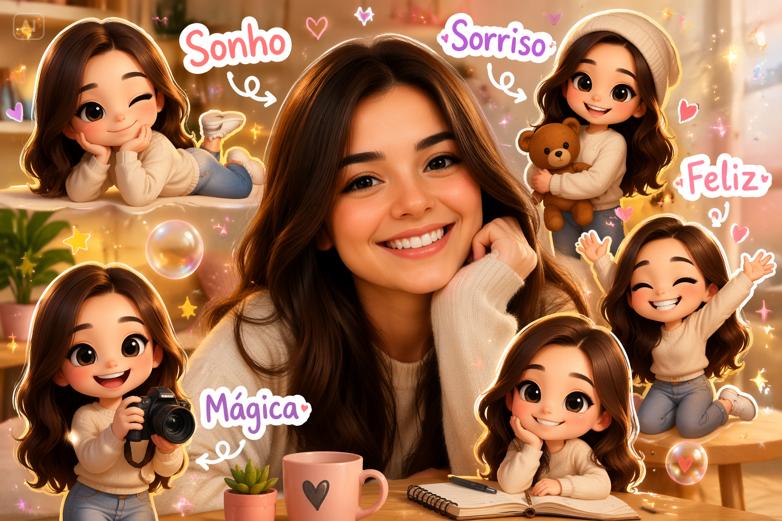 Chibi Cartoon Style IA Edição de fotos solicita benefícios