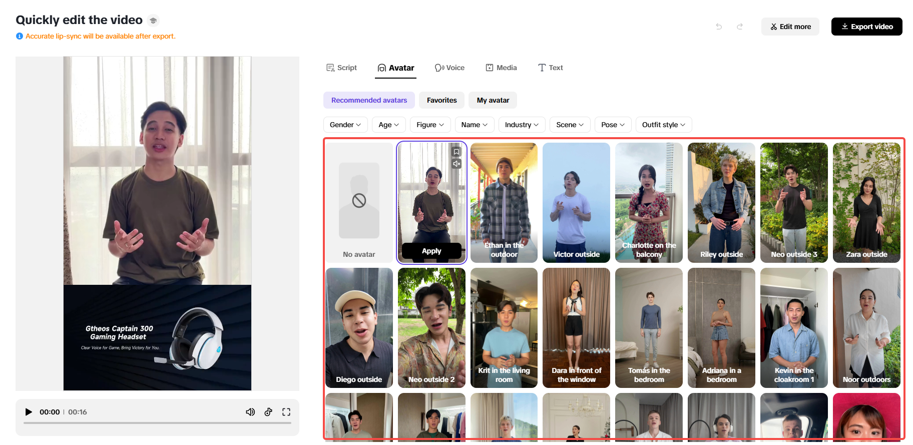 A variety of free avatar templates