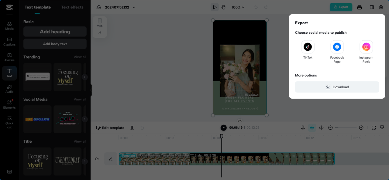 “Exporta” tu video de producto.