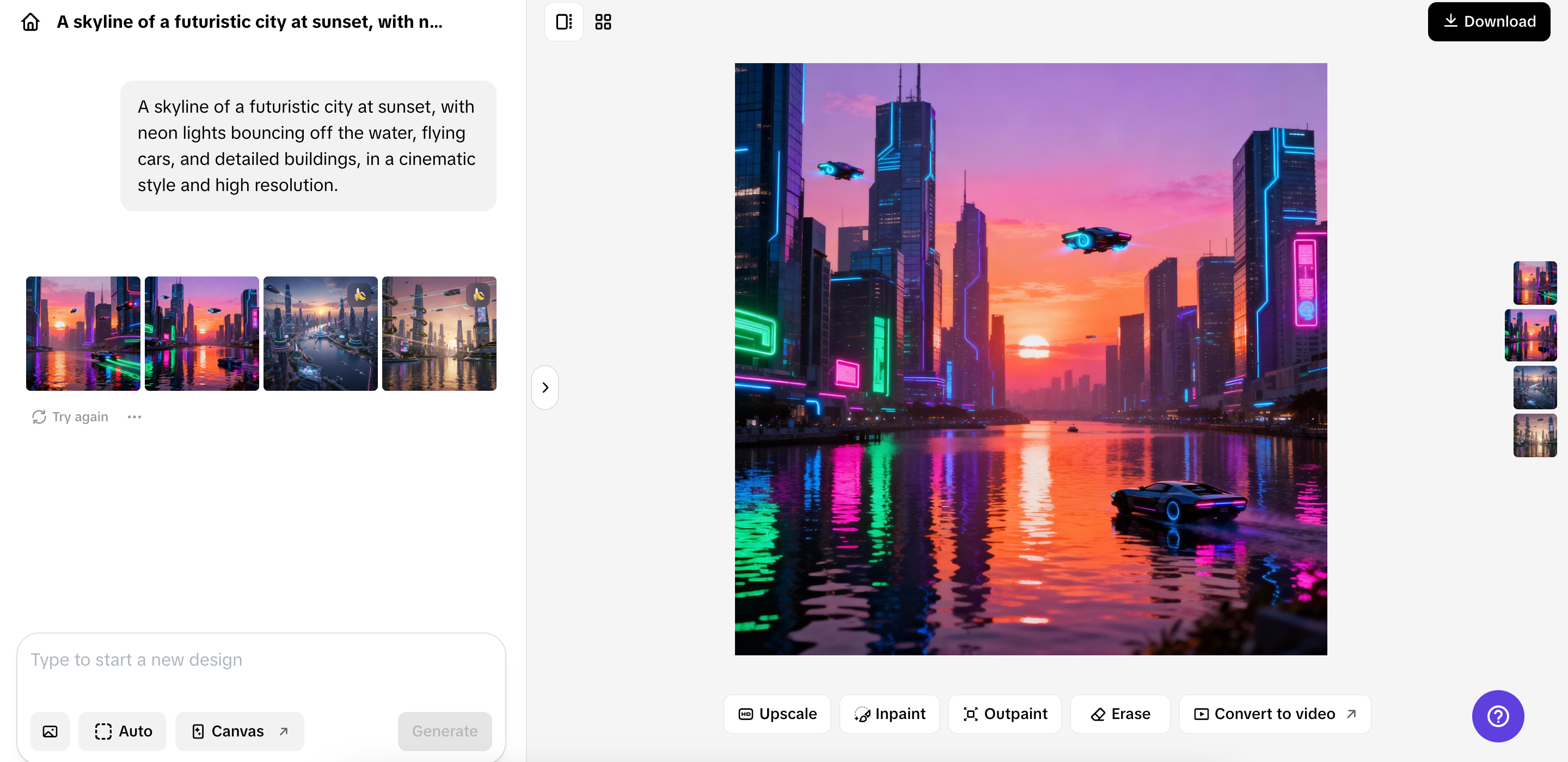 Design neon skyline