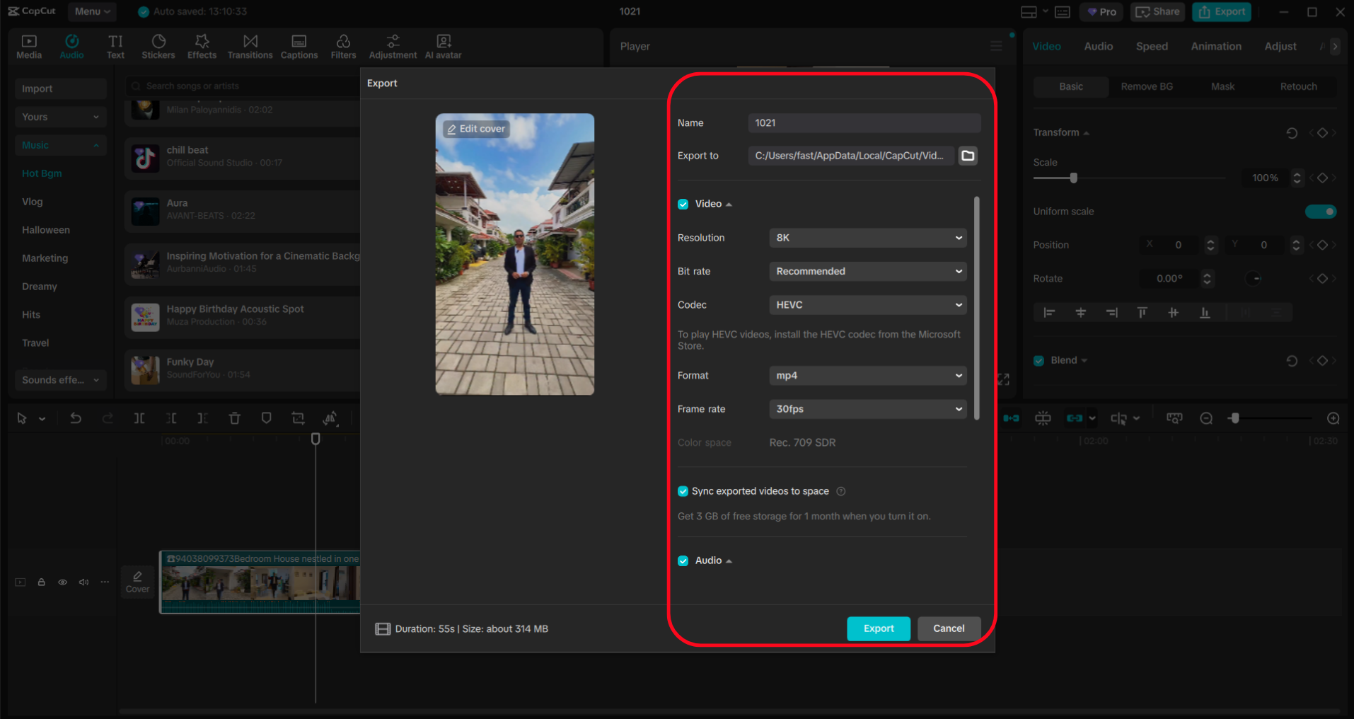Export and share the translated video in the CapCut desktop editor