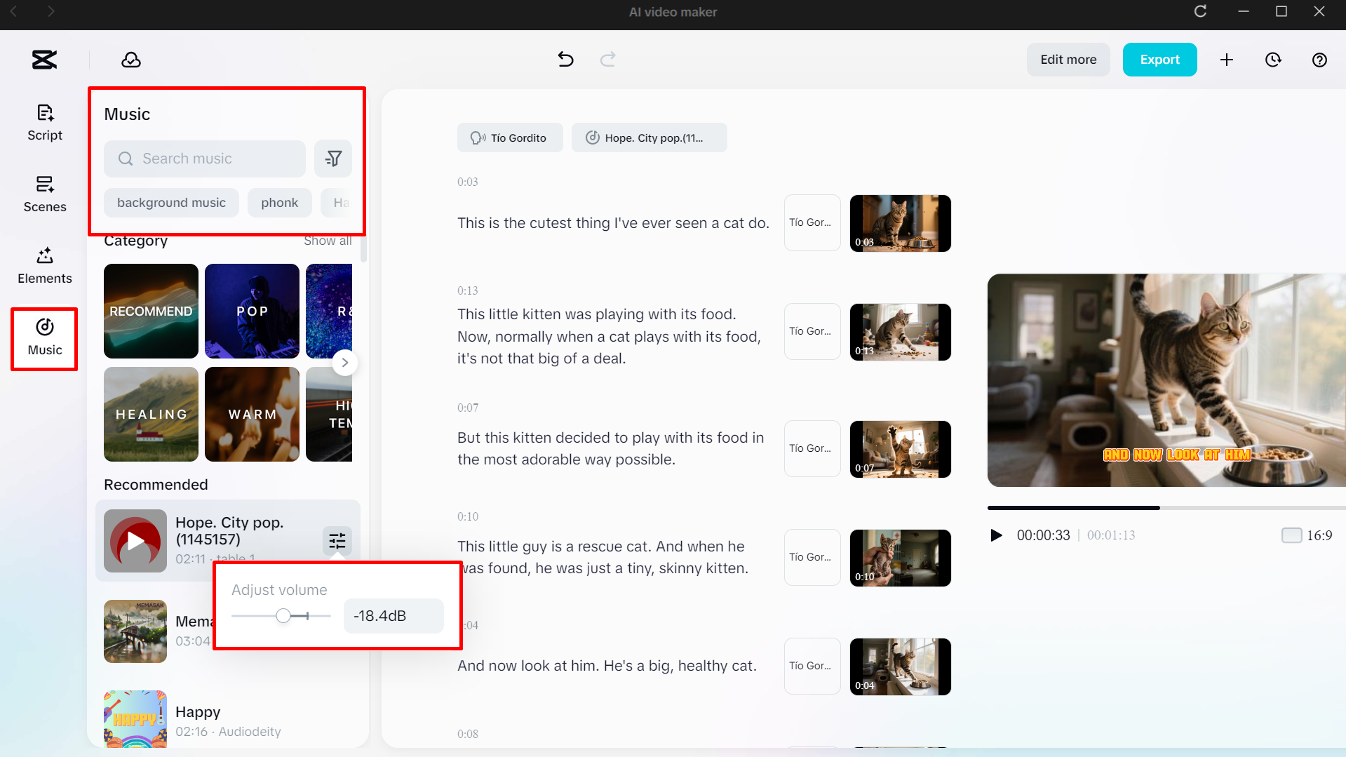 Adding background music