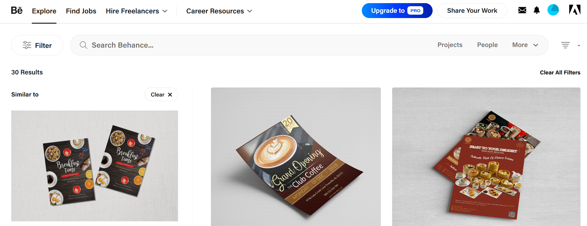 Flyer design for restaurants with Behance