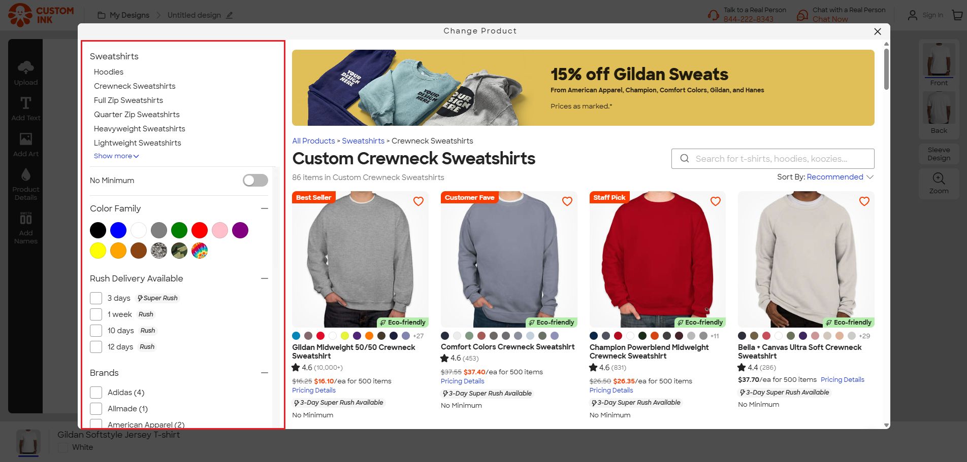 Select preferred sweatshirt