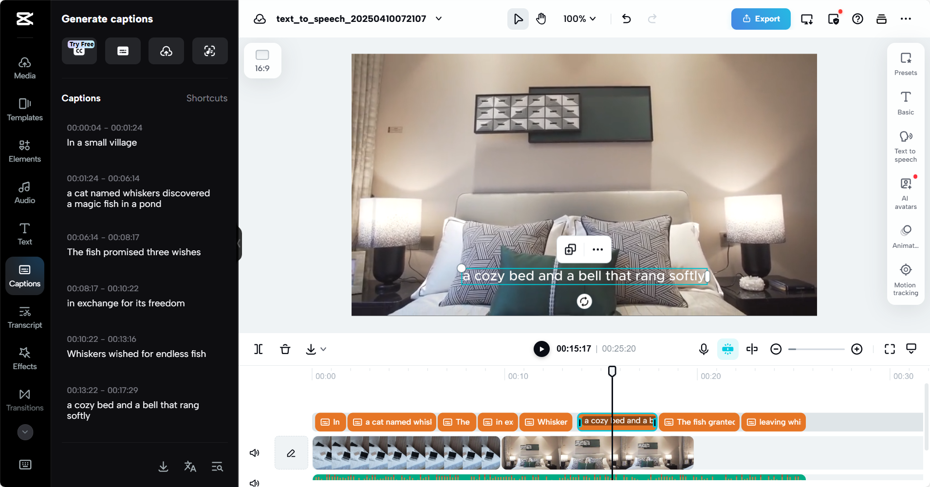 Video editing space