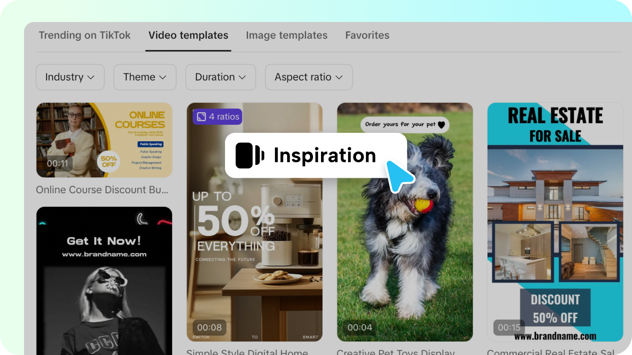 Diverse templates to choose from