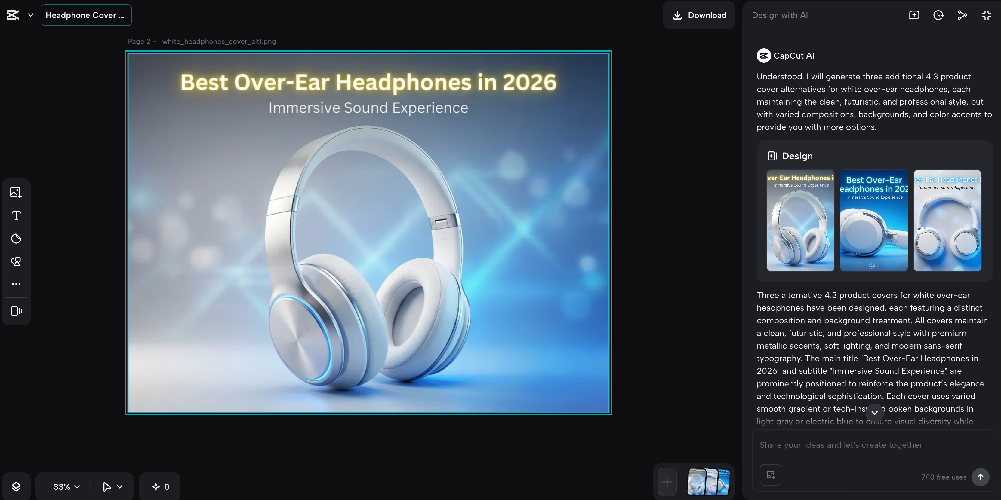 CapCut AI design for branded video covers