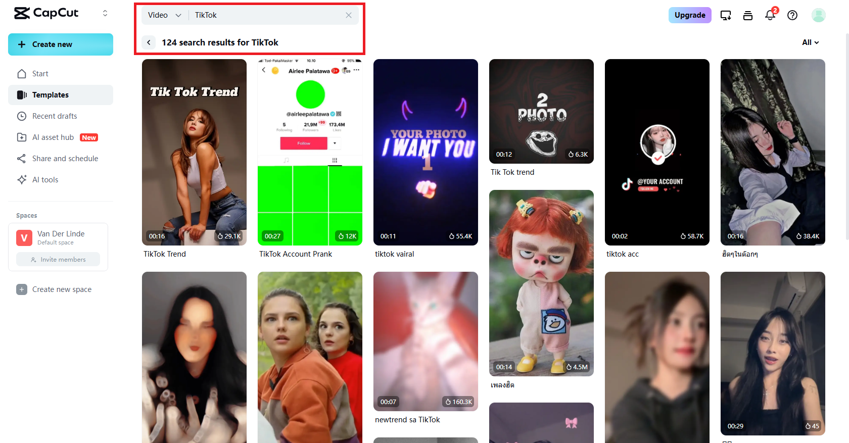 Select your ideal TikTok template