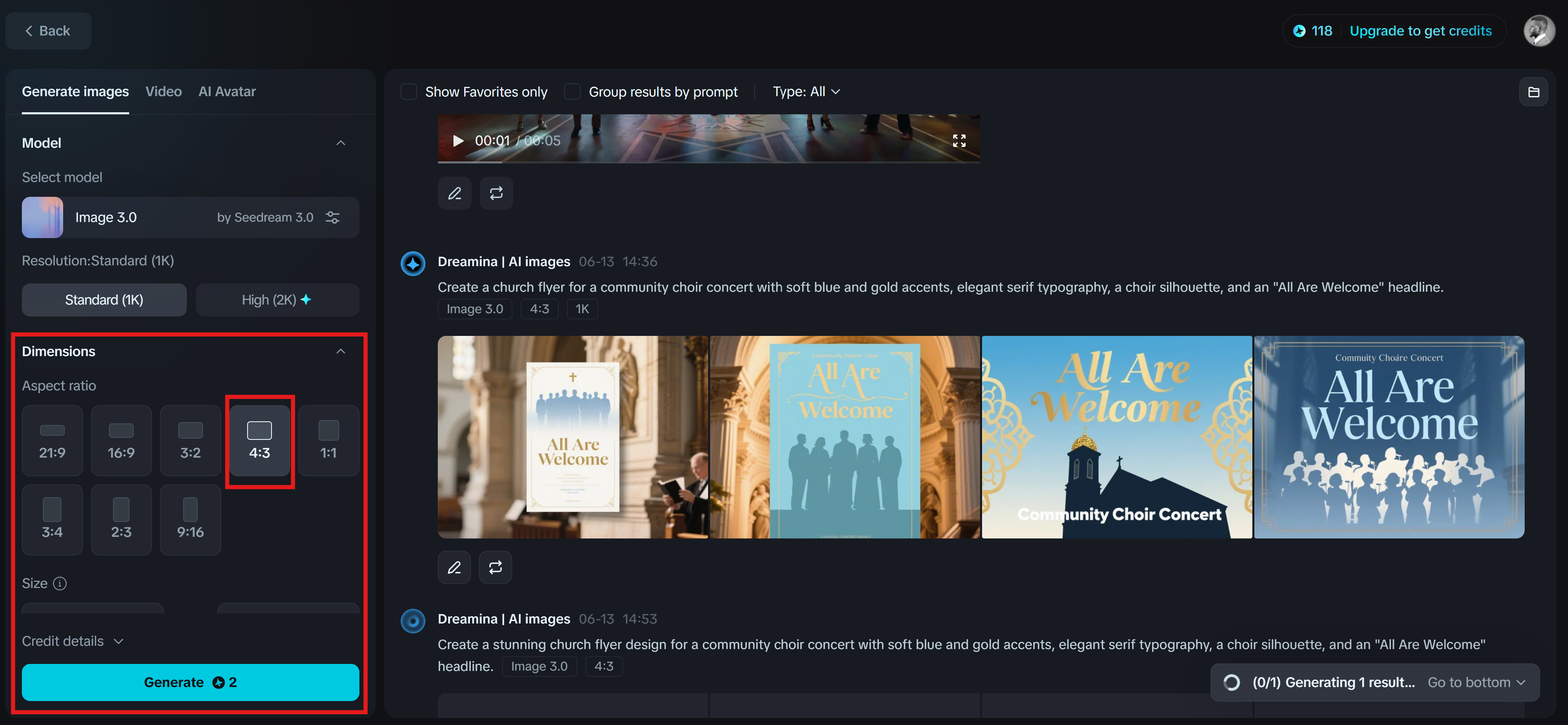 Dreamina: Flyer design church