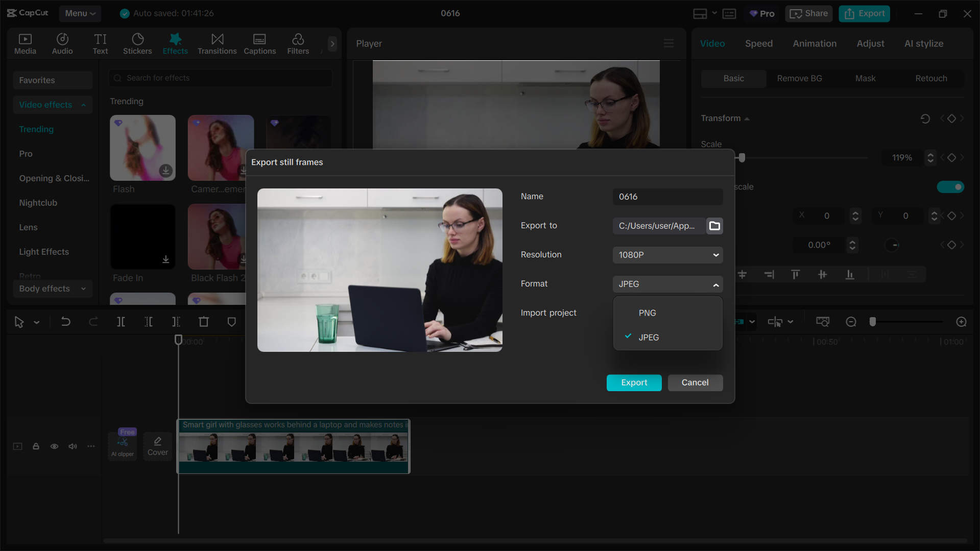 Die Schnittstelle des CapCut Desktop-Video-Editors - das beste Werkzeug, um PNG in JPG zu konvertieren