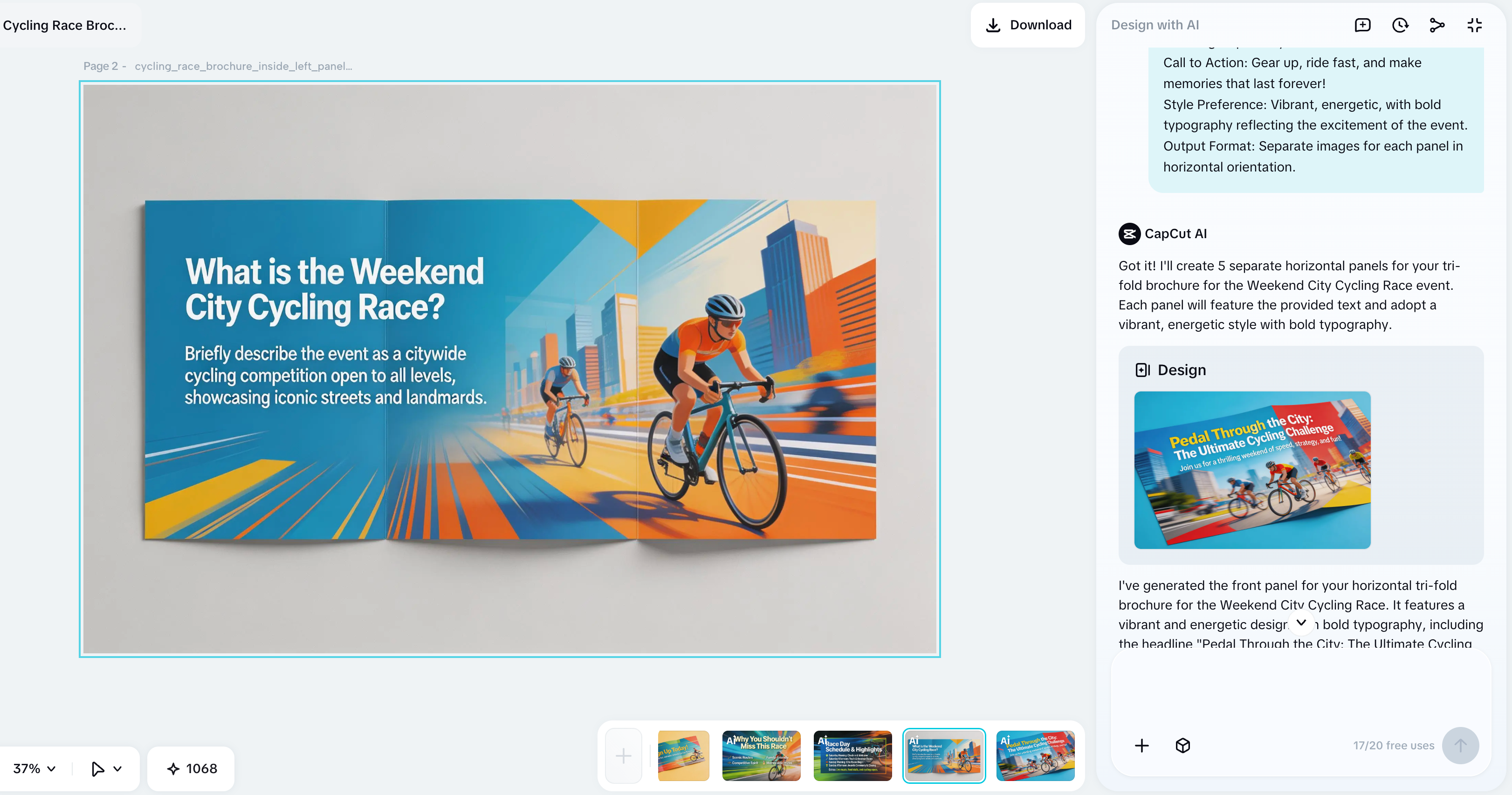 Using AI Design to Quickly Create a Tri Fold Brochure