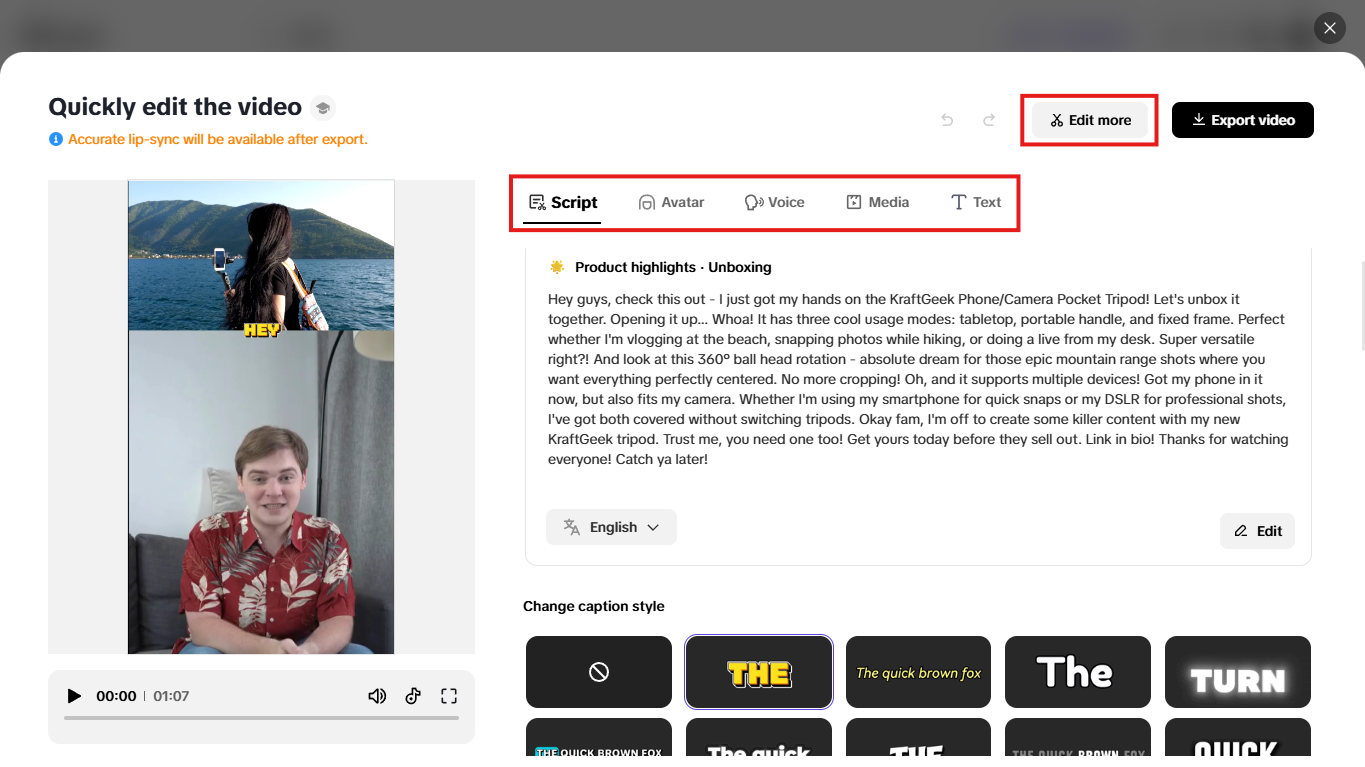 Quick edit your video