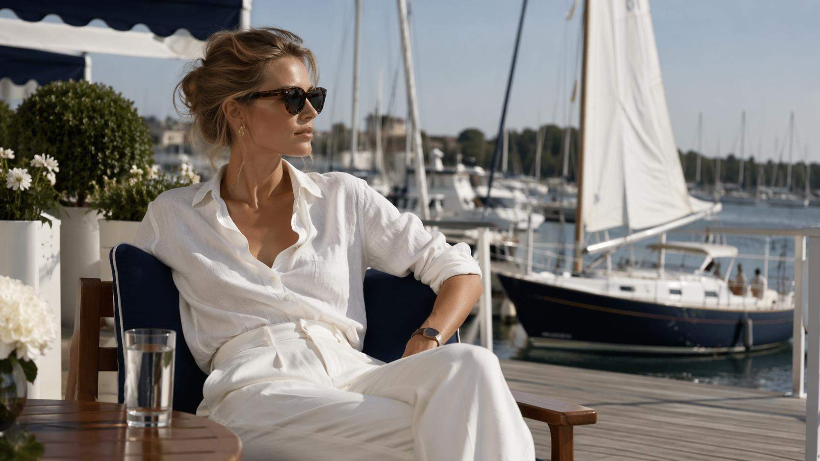 Dreamina old money filter prompt card 6: Yacht club minimal luxury