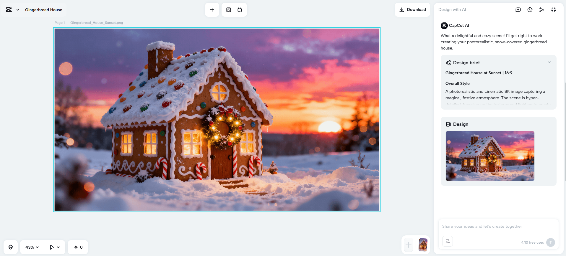 CapCut Web's AI Christmas photo generator
