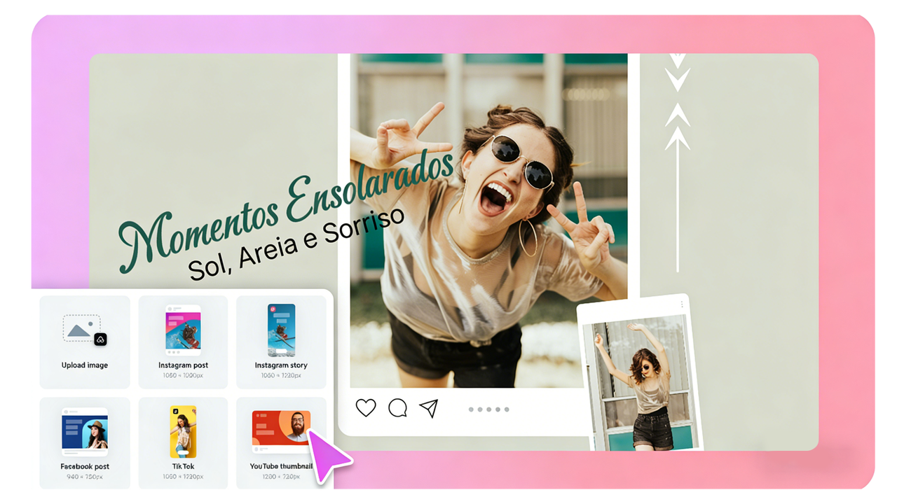 Redimensione sua montagem para redes sociais