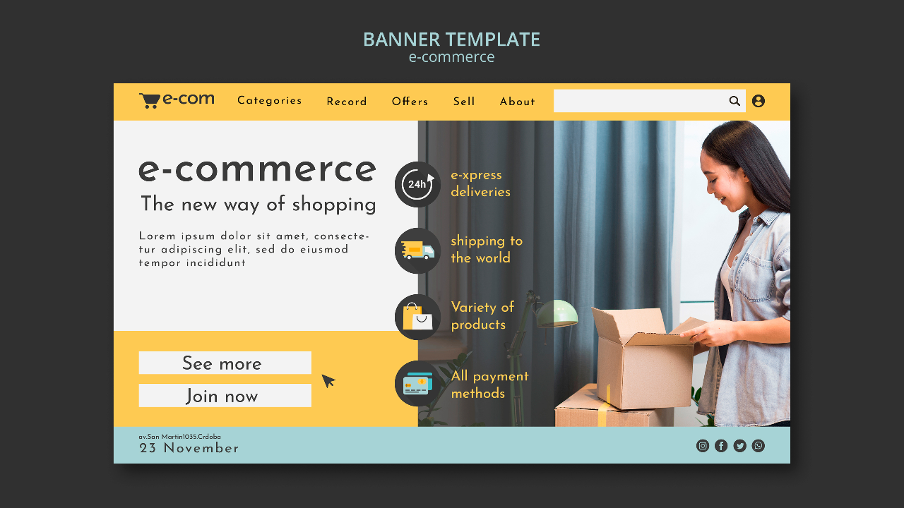 Template footer e-commerce