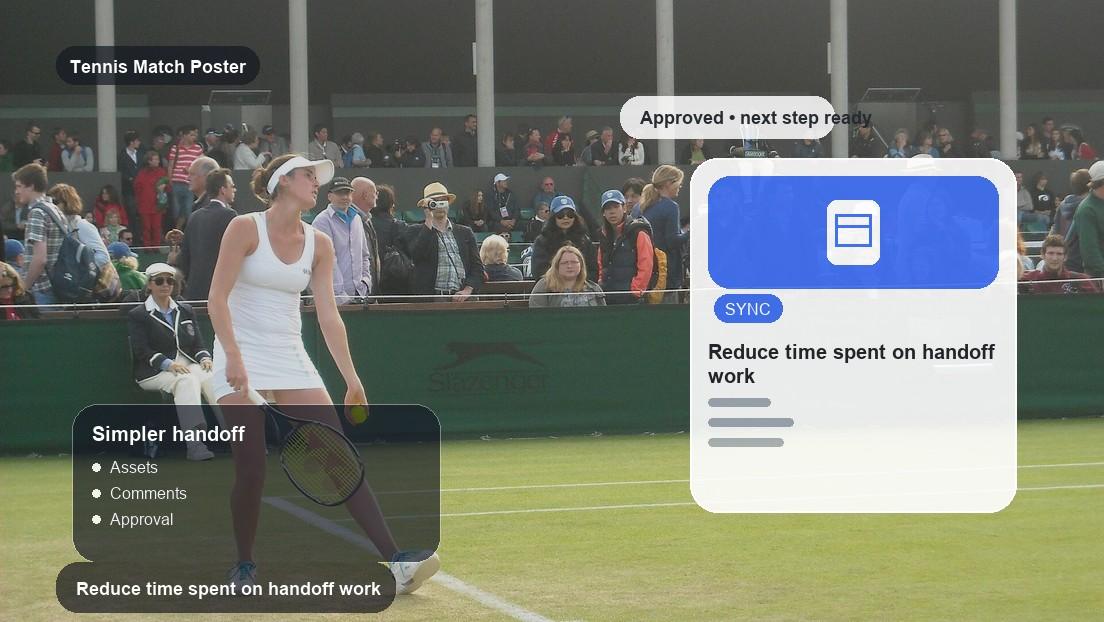 Tennis Match Poster Maker realistic image for reduce time spent on handoff work